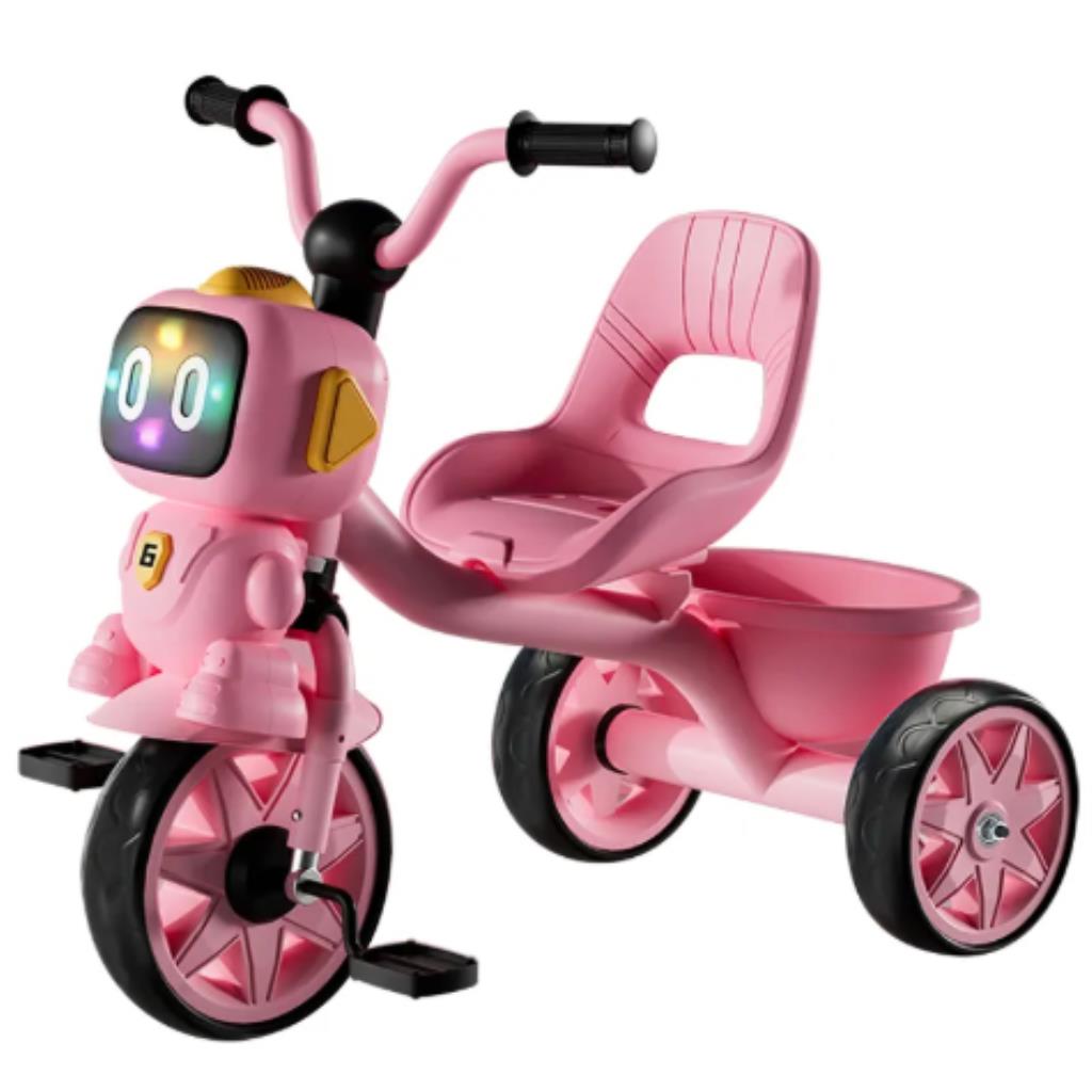 Robot-Themed Kids Tricycle with LED Face